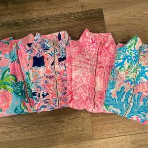 Bundle of 4 Lilly Pulitzer Long Sleeve 1/4 pullovers - Pink, Blue, Green